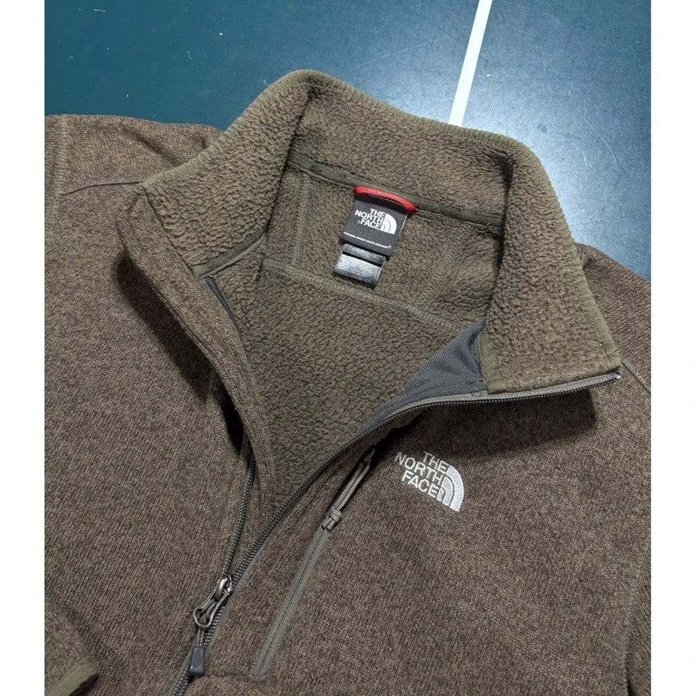 The North Face Fleece Sweater Full Zip Jacket Men's Large Heather Brown Outdoor